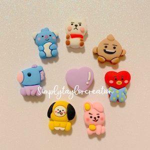 Bt21 charm, Koya, Rj, Shooky, Mang, Chimmy, Tata, Cooky