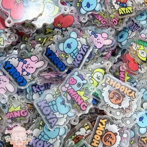 New  mixed 20 pieces BT21 retro 2cm acrylic charm