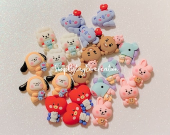 Bt21 charm, Koya, Rj, Shooky, Mang, Chimmy, Tata, Cooky