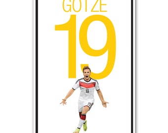 Mario Götze Alemania Fútbol - Arte de fútbol sin marco - Cartel de fútbol - Arte de fútbol alemán - Obra de arte de Mario Gotze - Cartel de Mario Gotze