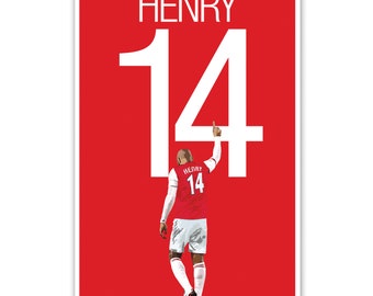 Arsenal Soccer Print - Thiery Henry Poster - Soccer Art - Unframed Football Print - Soccer Decoration - Henry Football Art