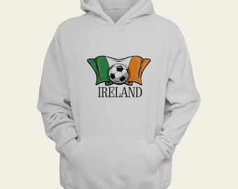 Irish Soccer Flag Hoodie - Custom Ireland Flag Hoodie with Name & Number | Personalized Irish Sweatshirt