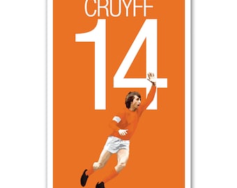 Johan Cruyff Poster - Unframed Soccer Poster - Netherlands - Dutch Soccer Poster- Johan Cruyff Art Work - Cruyff Print - Dutch Soccer Poster
