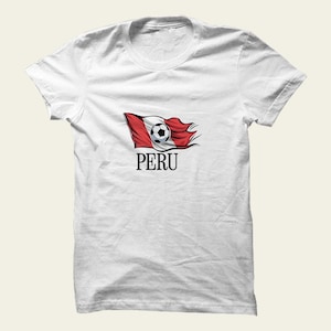 Peruvian Soccer Shirt -Custom Peruvian Flag T-Shirt with Name & Number | Personalized Peru Pride Shirt | Available in Multiple Colors