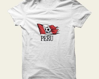 Peruvian Soccer Shirt -Custom Peruvian Flag T-Shirt with Name & Number | Personalized Peru Pride Shirt | Available in Multiple Colors