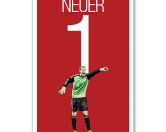 Manuel Neuer Poster - Unframed Soccer Poster - Bayern Munich Art Work - Neuer Print - Neuer Art Work