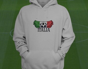 Hoodie with Italian Flag and Italia - Custom Italian Flag Hoodie with Name & Number | Personalized Italy Sweatshir