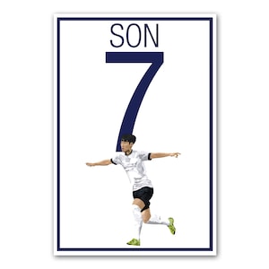 Son Heung-min Poster - Tottenham Hotspur F.C. Soccer Poster- Son Heung-min Print - Son Heung-minArt Work - Spurs Soccer Art