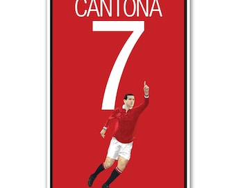 Eric Cantona Poster - Manchester United Soccer Poster, print, art, home decor, wall decor, red devils poster, cantona art