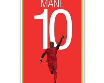 Sadio Mané Poster - Liverpool Fußball Druck - ungerahmt Fußball Druck - Fußball-Dekoration - senegalesischen Fußball Poster - Mane Fußball Kunst