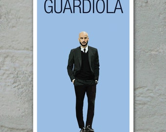 Pep Guardiola Poster - Manchester City Art Poster - Guardiola Soccer Print - Soccer Art - Unframed Football Print - Guardiola Soccer Poster