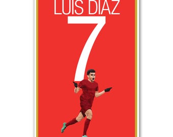 Luis Díaz Poster - Liverpool Soccer Poster- Unframed Football Poster - Luis DíazLiverpool Print - Luis Díaz Art Work