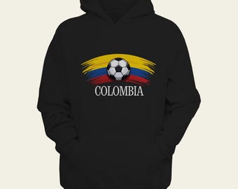 Colombia Soccer Flag Hoodie - Custom Colombian Flag Hoodie with Name & Number | Personalized Colombia Sweatshirt
