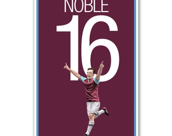 Mark Noble Poster - West Ham United Soccer Poster- Mark Noble Print - Mark Noble Art Work - West Ham Soccer Art - Mark Noble Print