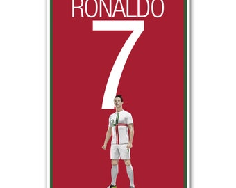 Portugal Ronaldo Poster - Ronaldo Soccer Art Work - Portugal Soccer Poster- Ronaldo Print - Unframed Soccer Print - Ronaldo Art