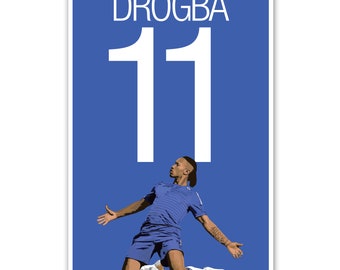Drogba Chelsea Soccer Print - Didier Drogba Poster - Soccer Art - Unframed Football Print - Soccer Decoration - Drogba Art Work