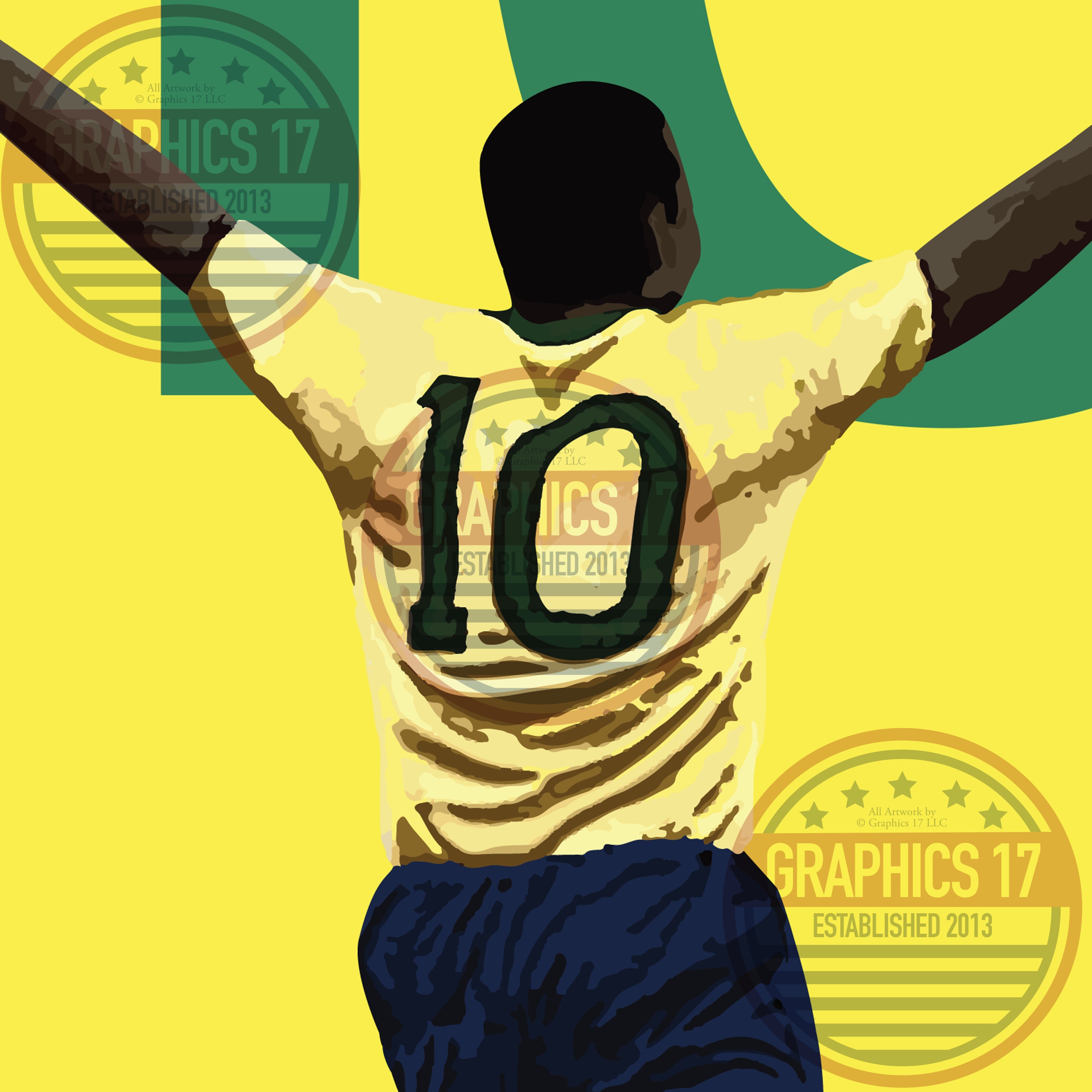 Pele Soccer Print Pele Poster Soccer Art Unframed Football Print Soccer ...