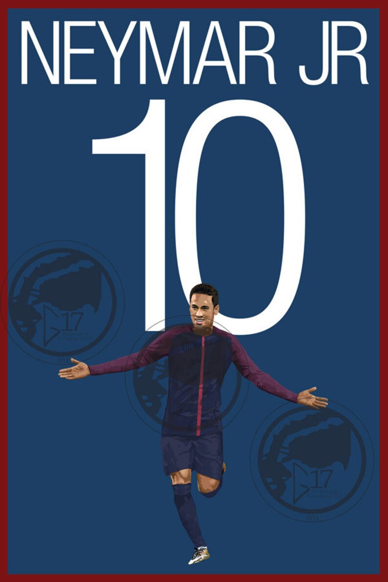 Neymar JR 10 Poster PSG Paris Saint Germain Soccer Poster | Etsy