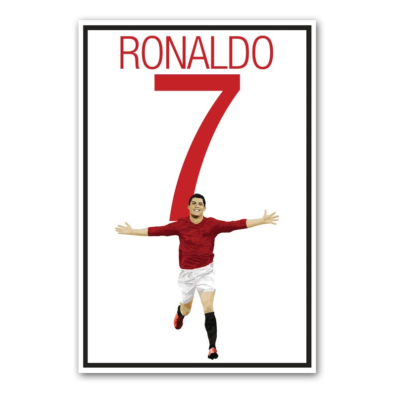 Manchester United Soccer Print Ronaldo Poster Unframed | Etsy