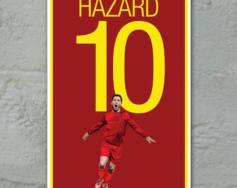 Eden Hazard Belgium Poster - Chelsea FC - Belgium Soccer Poster- poster, art, wall decor, home decor, premier league