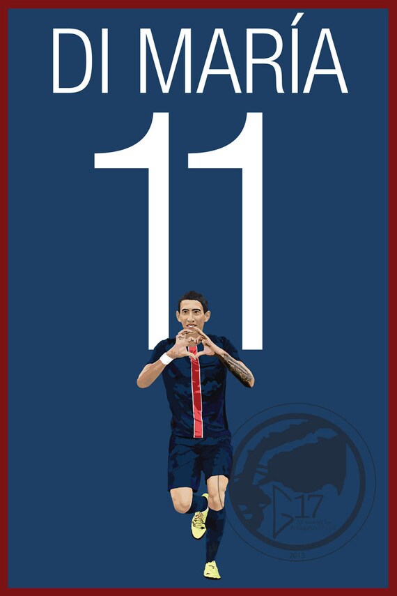 Angel Di Maria 11 Psg Poster Argentina Soccer Poster 8x10 Etsy etsy