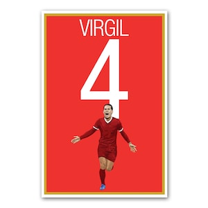 Virgil van Dijk Poster - Liverpool Soccer Poster- Unframed Football Poster - Virgil van Dijk Liverpool Print - Virgil van Dijk Art Work