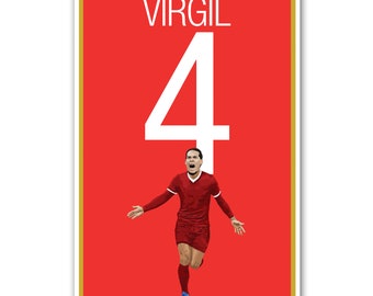 Virgil van Dijk Poster - Liverpool Soccer Poster- Unframed Football Poster - Virgil van Dijk Liverpool Print - Virgil van Dijk Art Work
