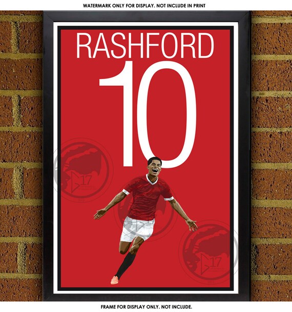 MARCUS RASHFORD MANCHESTER UNITED POSTER ART PRINT A4 A3 BUY 2 GET ANY 2 FREE