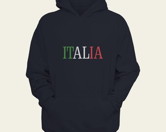 Hoodie with Italia - Custom Italian Flag Hoodie with Name & Number | Personalized Italy Sweatshir