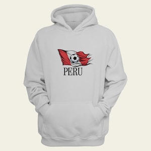 Peruvian Soccer Flag Hoodie - Custom Peru Flag Hoodie with Name & Number | Personalized USA Sweatshirt