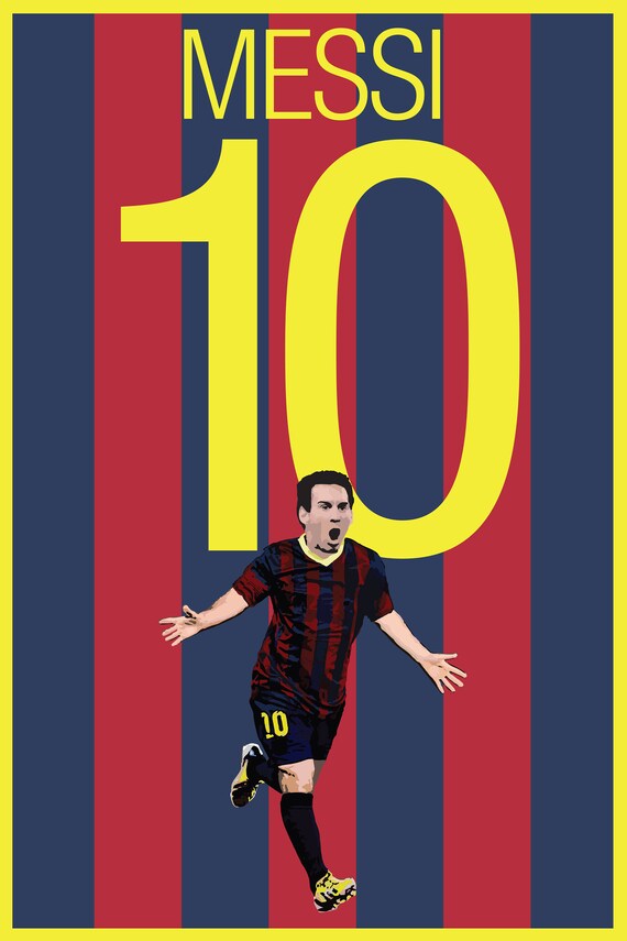 Mini Poster Barcelona Lionel Messi Action Soccer Football 