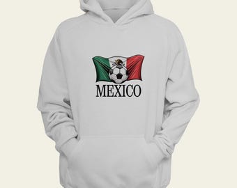Mexican Soccer Flag Hoodie - Custom Mexico Flag Hoodie with Name & Number | Personalized Mexican Sweatshirt