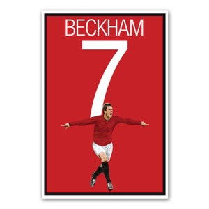 David Beckham Poster - Manchester United Soccer Poster, print, art, home decor, wall decor, red devils poster