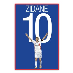 Zinedine Zidane Poster - France Soccer Print - Soccer Art - Unframed Football Print - Soccer Decoration - France Soccer Poster