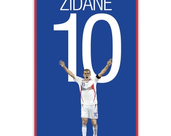 Zinedine Zidane Poster - France Soccer Print - Soccer Art - Unframed Football Print - Soccer Decoration - France Soccer Poster