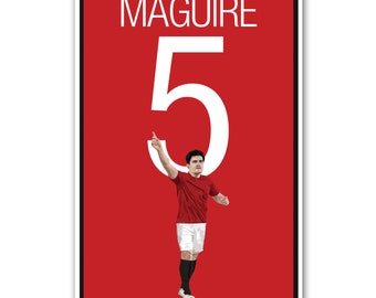 Harry Maguire Manchester United Soccer Poster - Harry Maguire Poster - Unframed Football Print  - Man Utd Poster - Harry Maguire Art