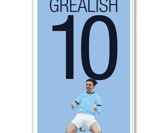 Jack Grealish Poster - Manchester City Art Poster - English Soccer Print - Unframed Football Print - Soccer Decoration - Jack Grealish Print