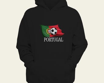 Portuguese Soccer Flag Hoodie - Custom Portugal Flag Hoodie with Name & Number | Personalized USA Sweatshirt