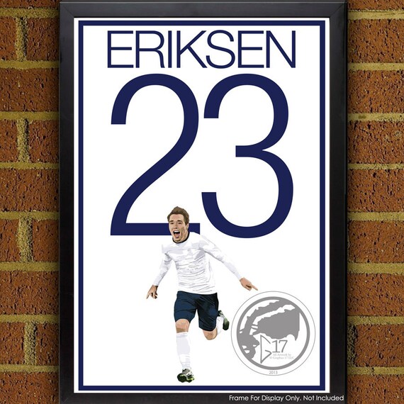Christian Eriksen Poster Tottenham Hotspur F C Soccer Etsy