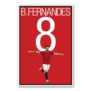 Bruno Fernandes Manchester United Soccer Poster - Bruno Fernandes Poster - Unframed Football Print  - Man Utd Poster - Bruno Fernandes Art