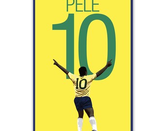 Pele Soccer Print - Pele Poster - Soccer Art - Unframed Football Print - Soccer Decoration - Brazil Soccer Poster - Pele Art Work