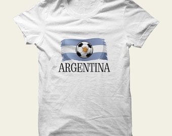Maglia da calcio Argentina - Maglietta personalizzata con bandiera argentina con nome e numero / Maglietta da calcio personalizzata / Disponibile in più colori