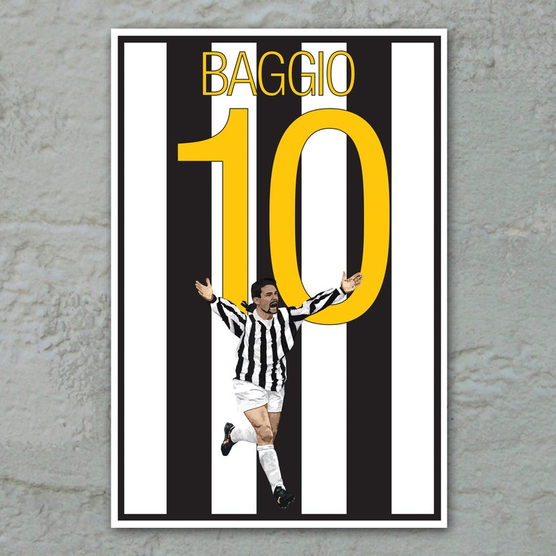 Roberto Baggio 10 Poster Juventus Soccer Poster 8x10, 13x19, Poster ...