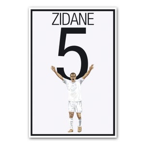 Zinedine Zidane Poster - France Soccer Art - Unframed Soccer Print - Poster Real Madrid - Zinedine Zidane Print - Zidane Art