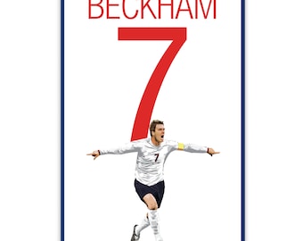 David Beckham Print - England Soccer Poster - Soccer Art - Unframed Soccer Print - England Football Poster - Beckham England Art