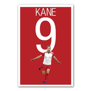 Harry Kane Poster - Bayern Munich Art Poster - England Soccer Print - Unframed Football Print - Soccer Decoration  - Kane Football Art