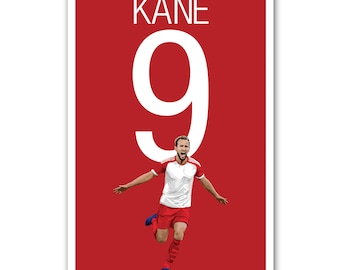 Harry Kane Poster - Bayern Munich Art Poster - England Soccer Print - Unframed Football Print - Soccer Decoration  - Kane Football Art