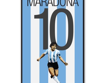Argentina Soccer Print - Diego Armando Maradona Poster - Soccer Art - Unframed Football Print - Soccer Decoration - Maradona Football Art