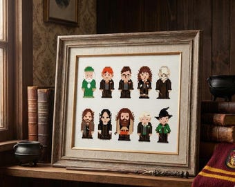 Wizard Characters Needlepoint Chart for Fantasy Canvas Projects | Pixel Art Needlepoint PDF