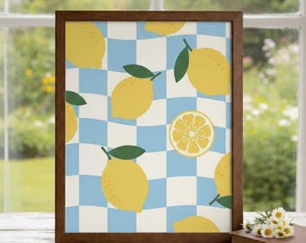 Lemon Wall Art Printable, Whimsical Lemon Illustration, Cottagecore Kitchen Decor, Digital Download 16x20